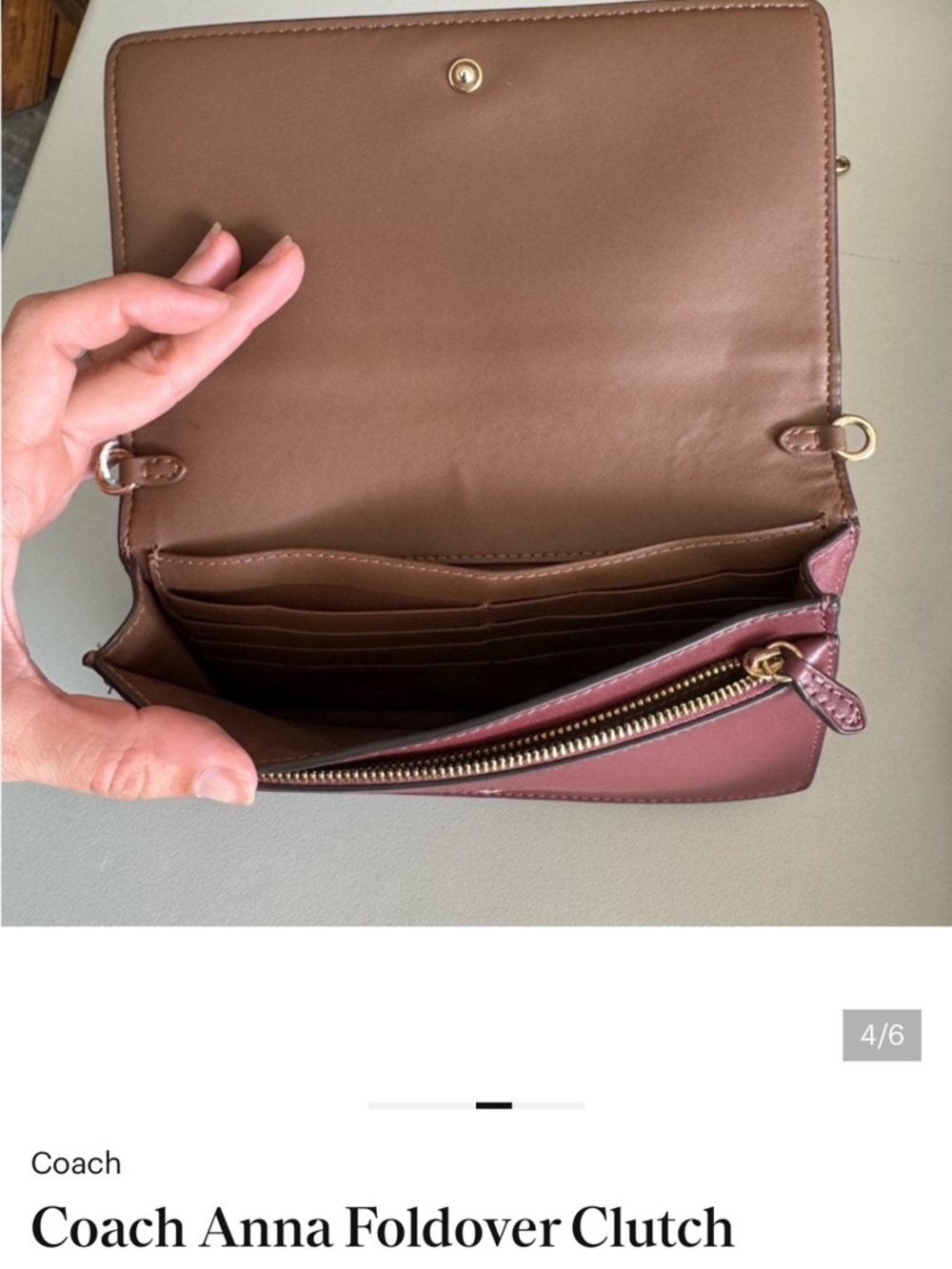 Coach Signature Floral Continental Wallet - Brown, Pink, Cream - Picture 5 of 7